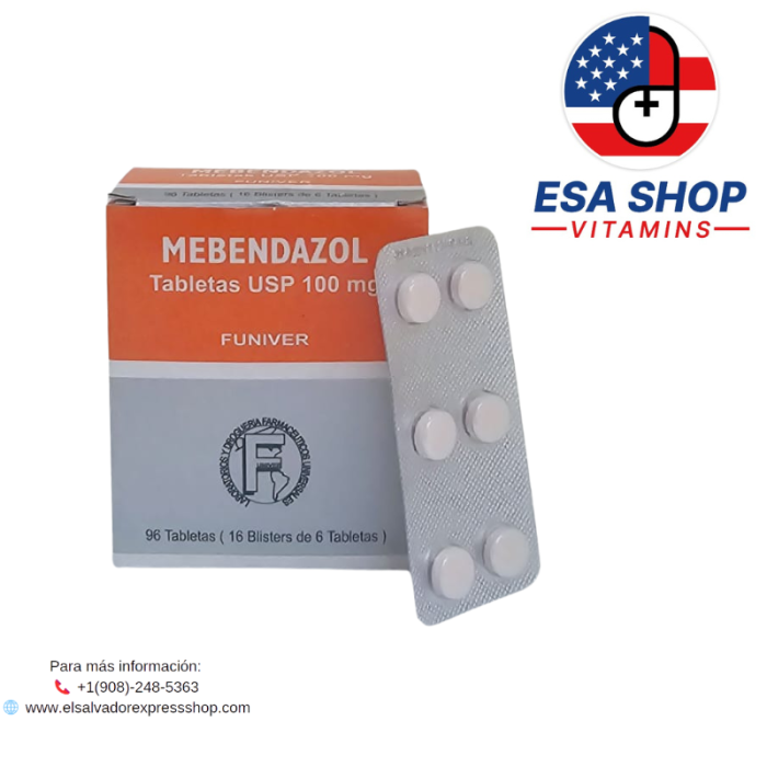 MEBENDAZOL 100 MG X 96 TABLETS