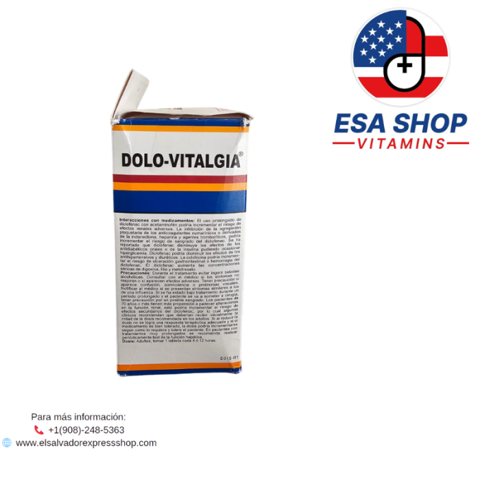 DOLO-VITALGIA X 100 TABLETAS - Imagen 2
