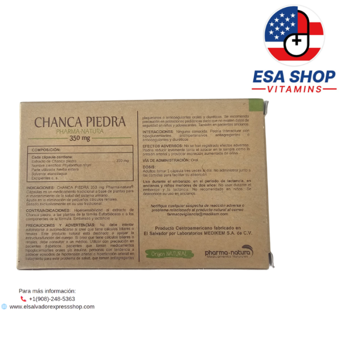 CHANCA PIEDRA  350 mg x 30 CAPSULAS - Imagen 2