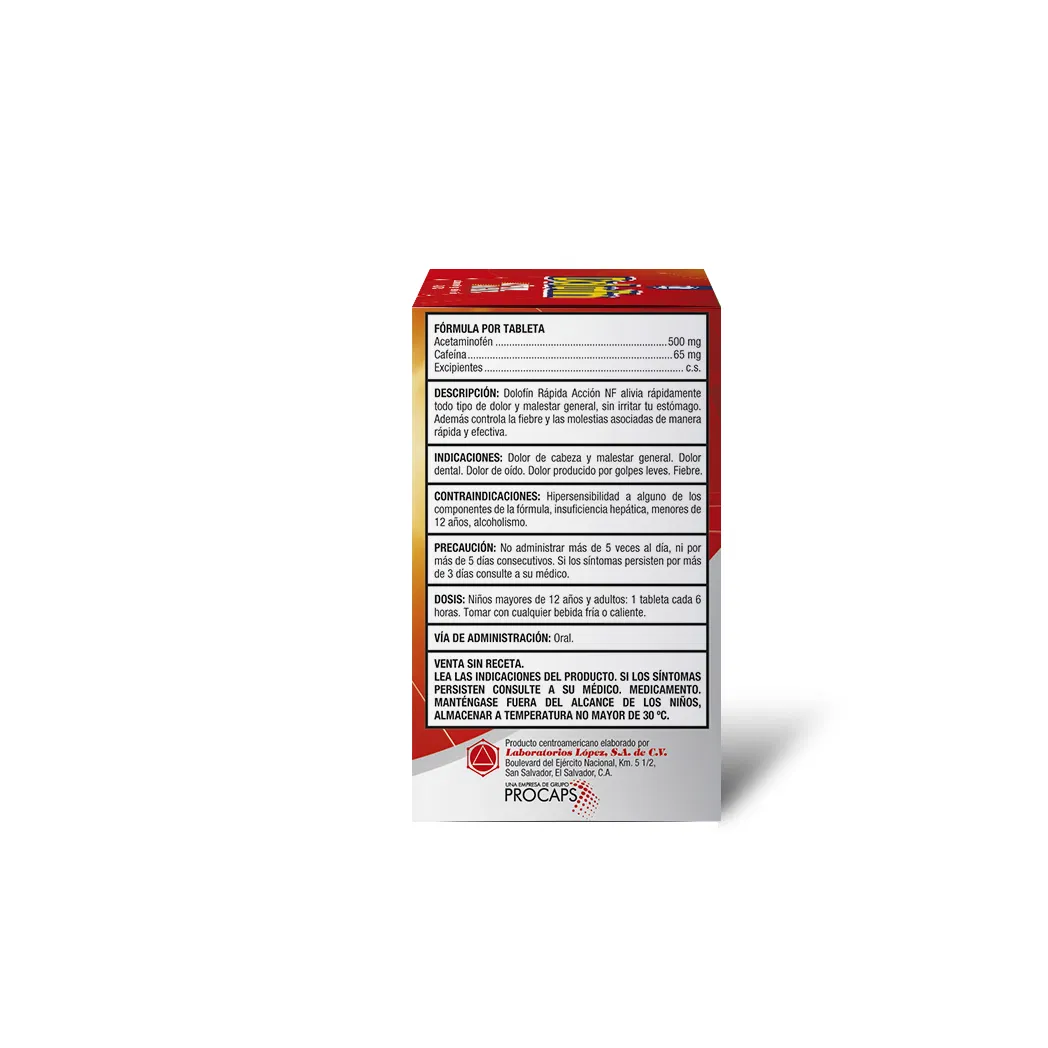 DOLOFIN RÁPIDA ACCIÓN NF – 100 TABLETAS - Imagen 2