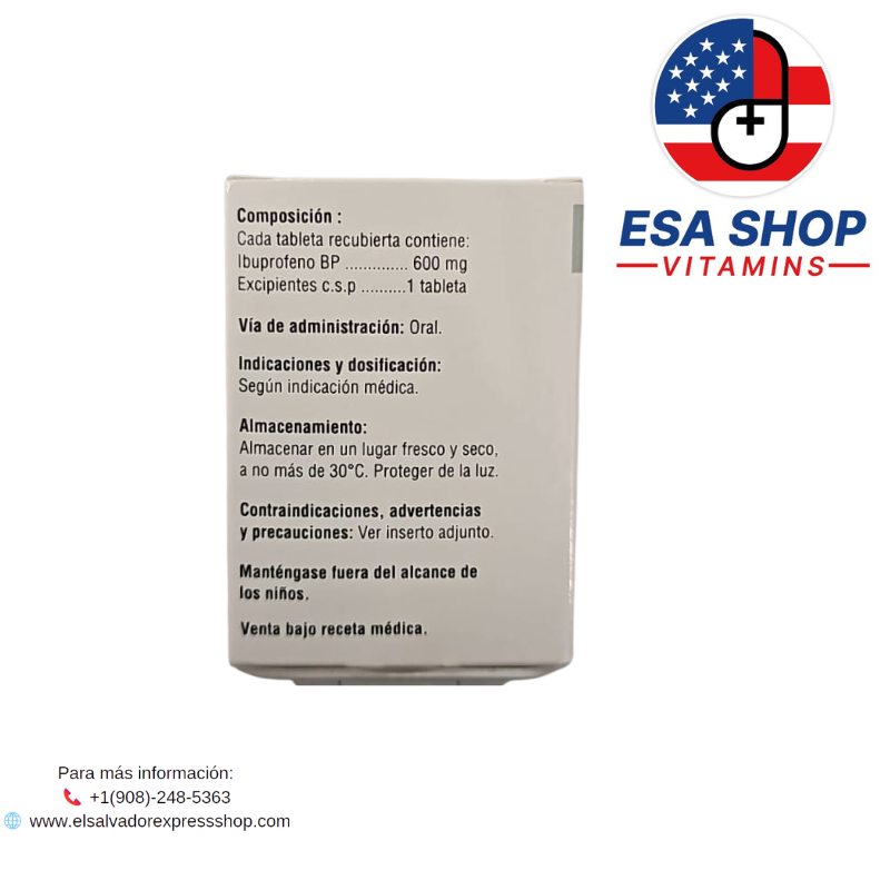 IBUPROFENO 600 MG – 100 TABLETAS - Imagen 2