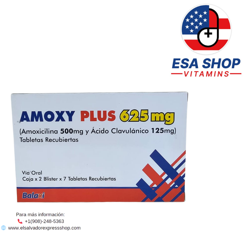 AMOXICILINA 500 MG + ÁCIDO CLAVULÁNICO 125 MG –14 TABLETAS - ESA SHOP ...