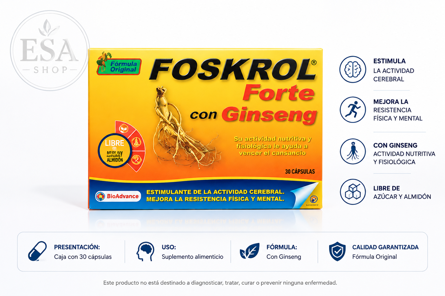 FOSKROL FORTE WITH GINSENG – 30 CAPSULES